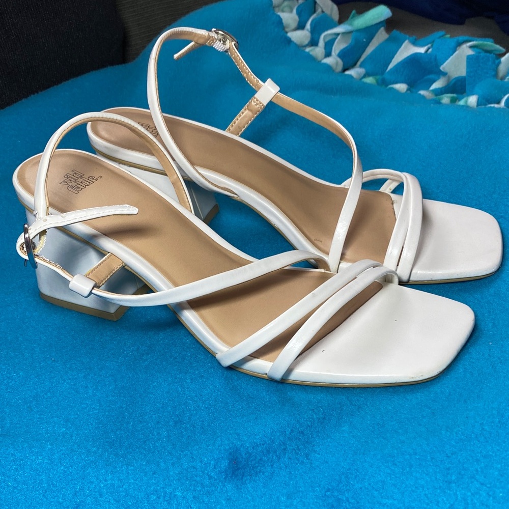 wild fable White Strappy Square-Toe Slingback Heels - Picture 9 of 10